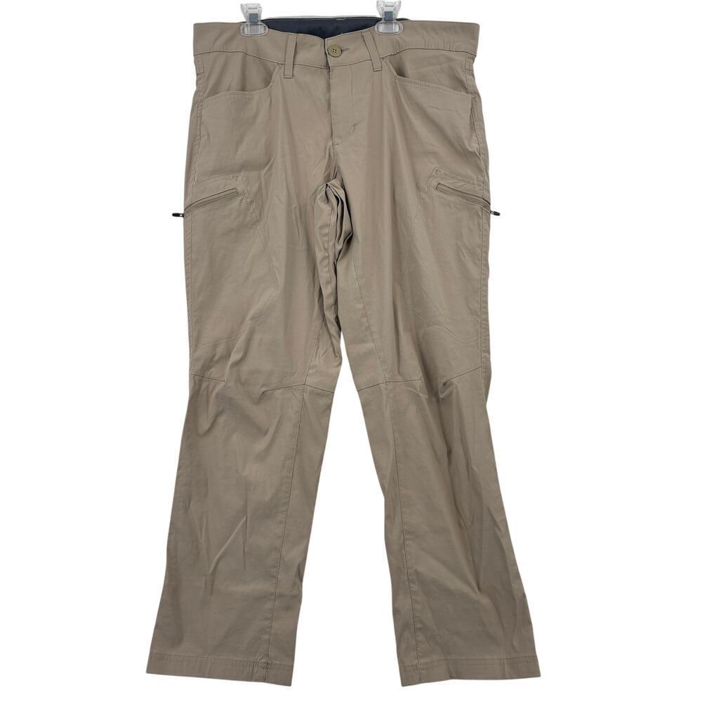 Eddie Bauer Cargo Pants Size 34 Tan Nylon Stretch Hiking Outdoor Lightweight
